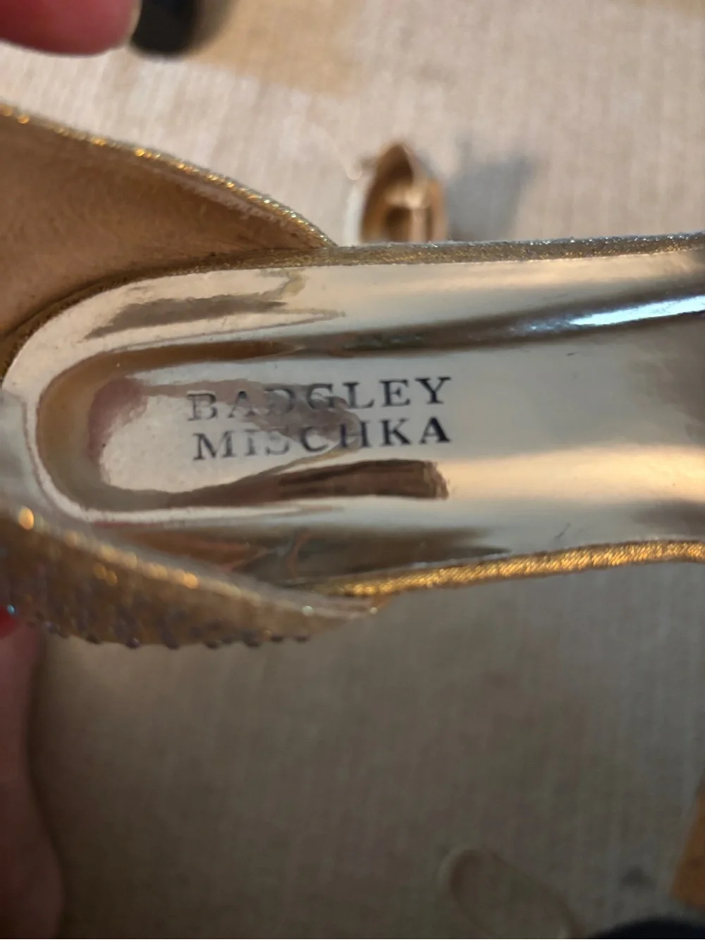 Badgley Mishka Gold Crystal Ankle-Strap Dress Sandals Kids Size 2